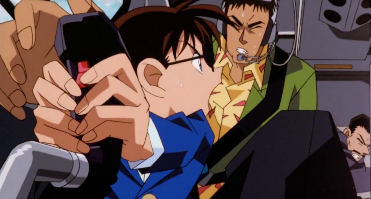Conan takes over the controls of the helicopter
