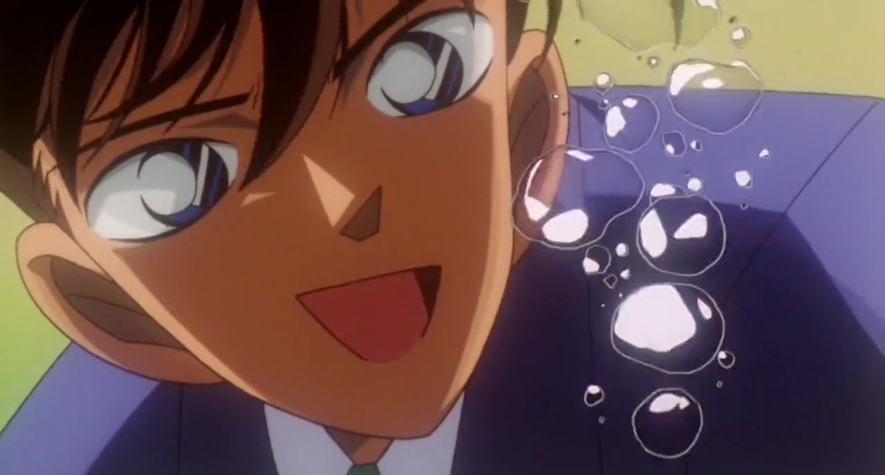 Ran hallucinates that Shinichi is with her underwater