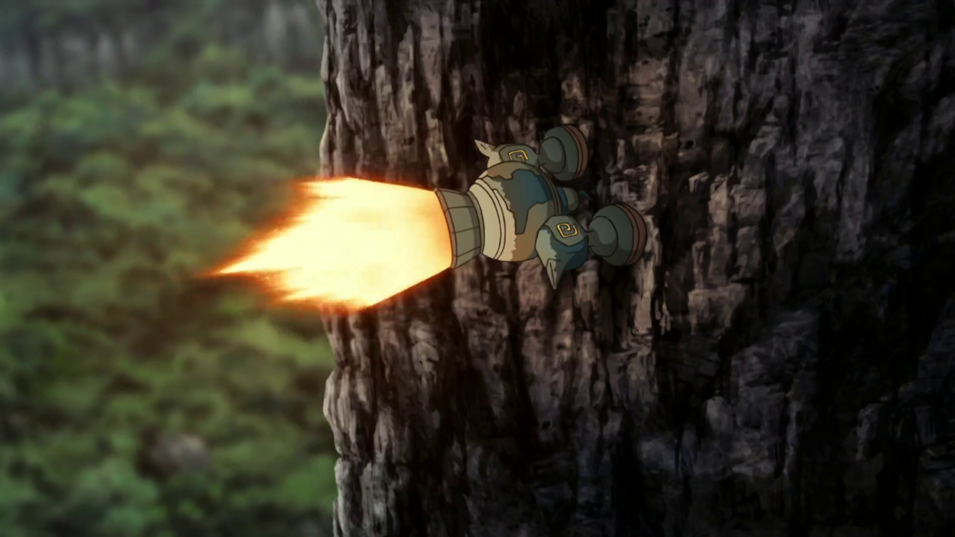 Golurk acting as a thruster.