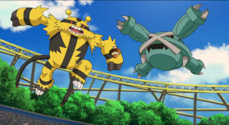 Electvire and Metagross playing Baccer