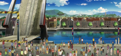 The drawbridge in the Zoroark movie.
